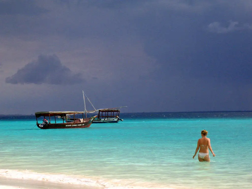 Nungwi Pristine Beach on Zanzibar Island - a breathtaking destination for Nungwi Beach Tours, where azure waters and sandy shores create a haven of serenity. 🏝️ #NungwiBeachTours #ZanzibarGetaway